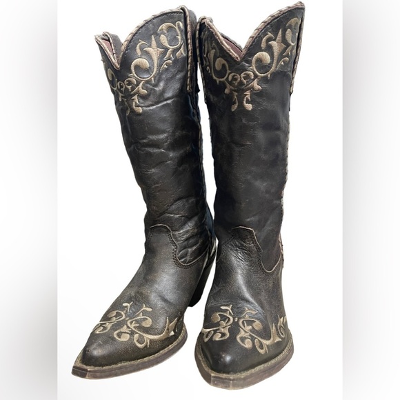Durango Western Boots Women 12”Crush Scroll Chocolate Rd3203 Color:Brown Size:6 - Picture 1 of 11